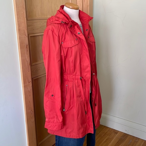 Laundry By Shelli Segal Orange Trench Rain Windbreaker, Size XL - Picture 2 of 15